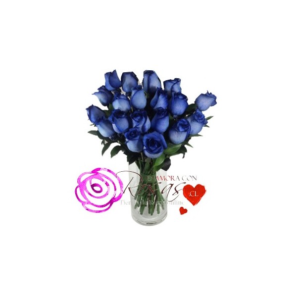 Florero 18 Rosas Azules Ecuatorianas a Domicilio