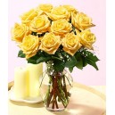 Florero con 12 Rosas Amarillas