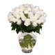 Florero con 25 Rosas Blancas a Domicilio